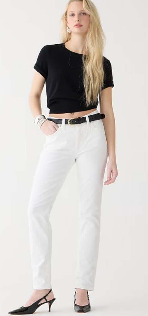 J.Crew 9" Vintage Slim-Straight Jean Women's 29P Petite White Wash NWOT
